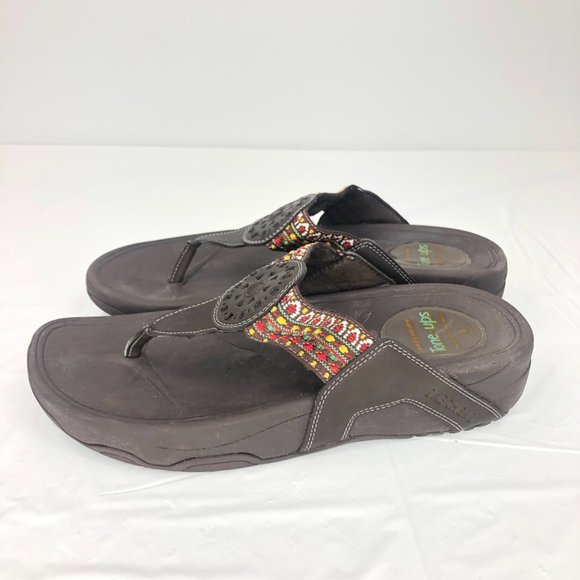 Skechers Tone Ups Cali Meow Wedge Thong Sandals, 37588, Brown, Women's 9 - Picture 3 of 7